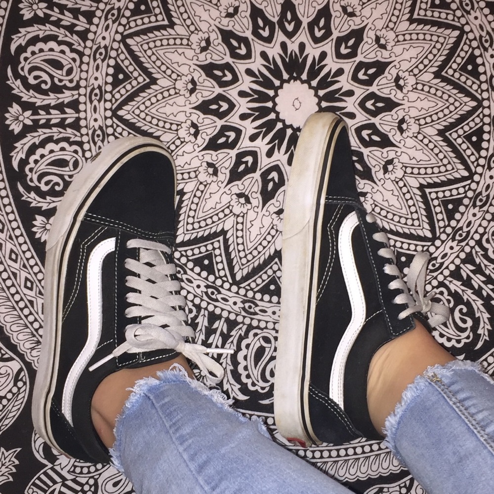 Black and white vans